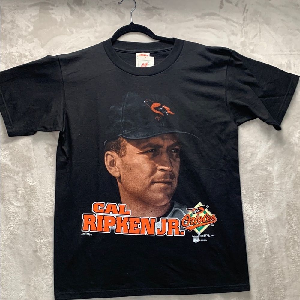 NUTMEG | LARGE UNISEX CAL RIPKEN JR. SHIRT BALTIMORE ORIOLES | BLACK ORANGE VTG